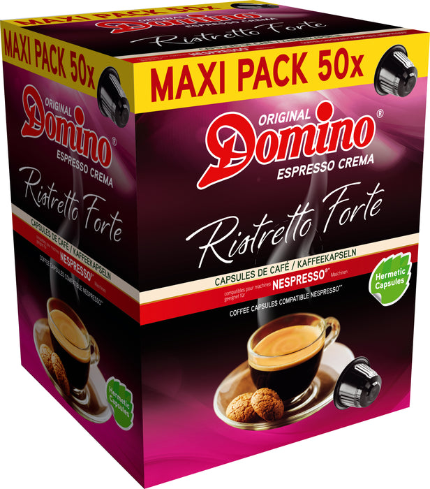DOMINO - NESPRESSO® COMPATIBLE COFFEE CAPSULES * - RISTRETTO FORTE - 50 + 5 PCS